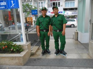 Guards on rollerblades