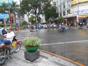 Scooters in intersection
