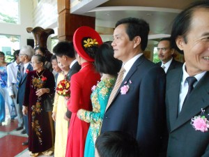 Wedding party lining up